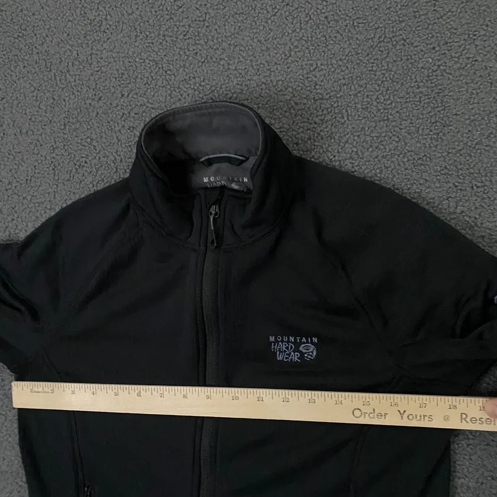 Mountain Hardwear Jacket Women Medium Black Fleece Waffle Grid Polartec Full Zip